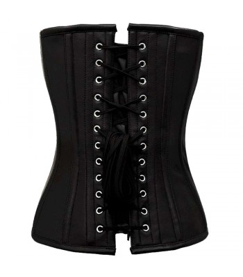 Women Real Leather Overbust Gothic Corset With Cups